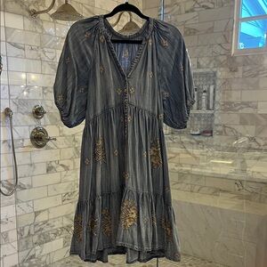 Tiered denim dress